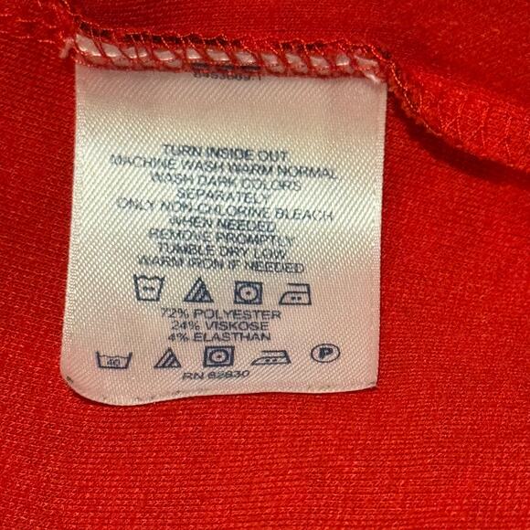 Lands End Size Small Tall Red and Black Faux Wrap Dress - Picture 8 of 8